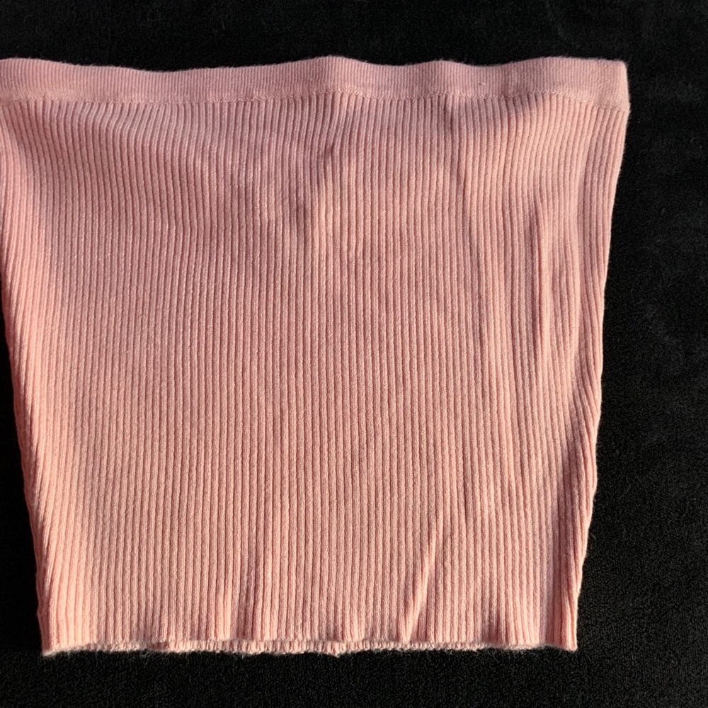 Baby pink tube top crop top